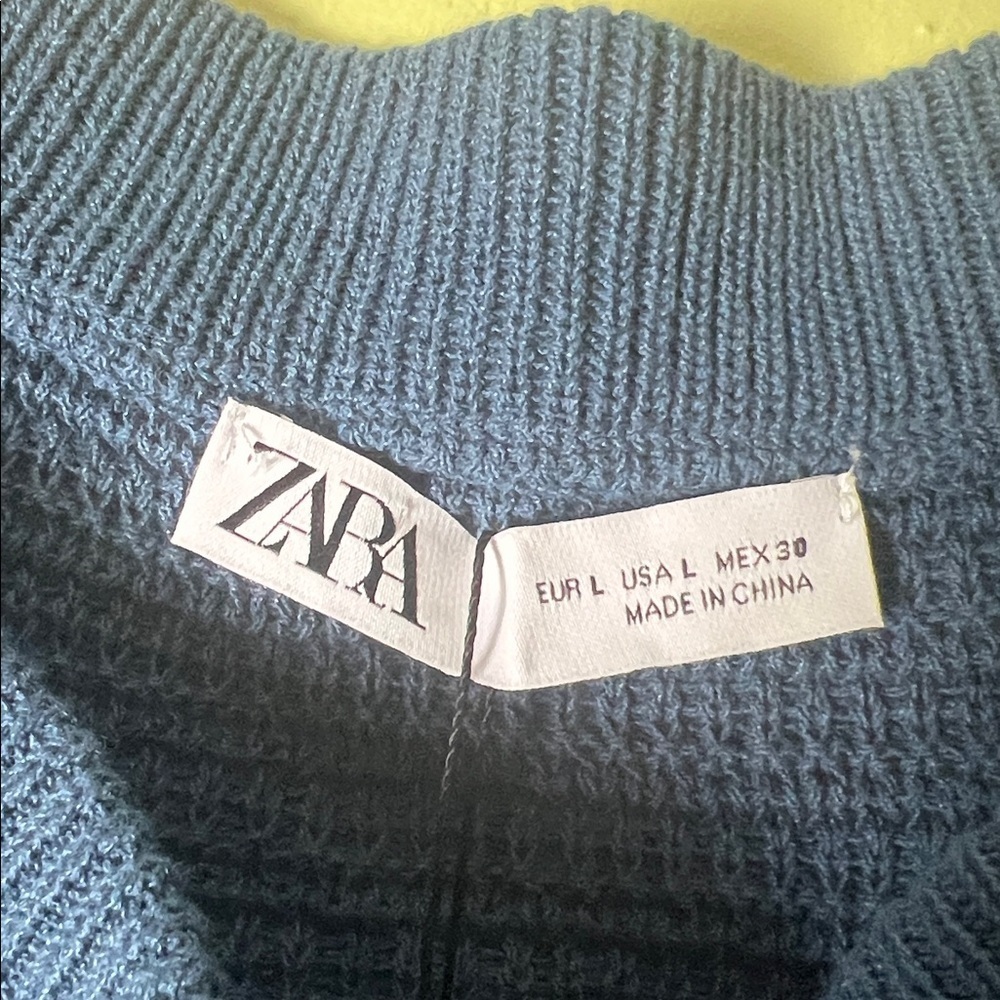 Zara Dark Blue Textured Mini Skirt - Picture 5 of 6